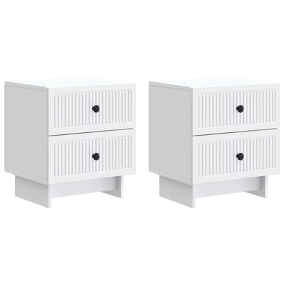 Bedside Cabinet 2 pcs White 43 x 34.5 x 47.5 cm Engineered Wood