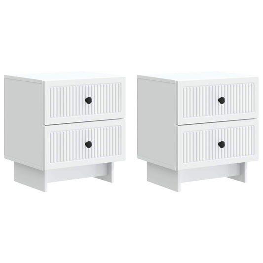 Bedside Cabinet 2 pcs White 43 x 34.5 x 47.5 cm Engineered Wood