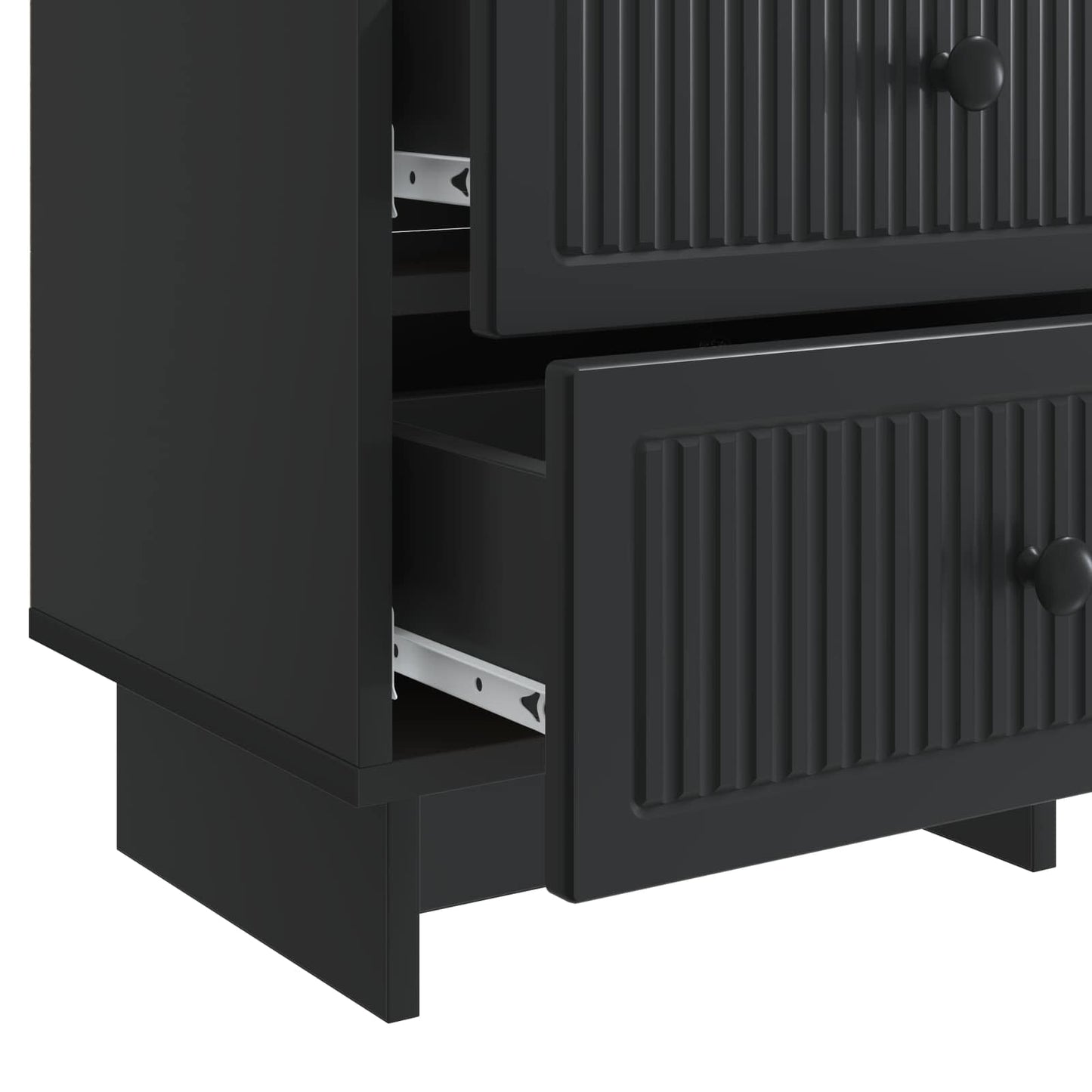 Bedside Cabinet 2 pcs Black 43 x 34.5 x 47.5 cm Engineered Wood