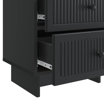 Bedside Cabinet 2 pcs Black 43 x 34.5 x 47.5 cm Engineered Wood