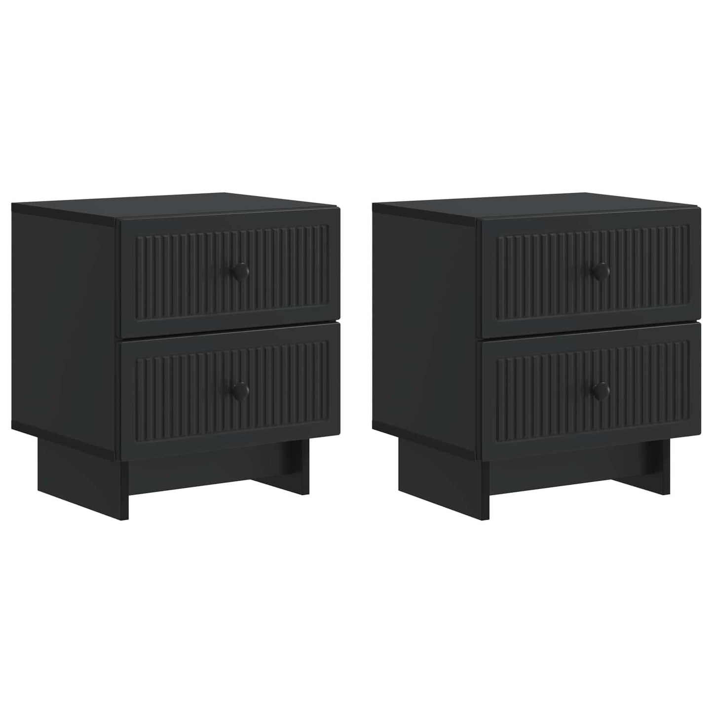 Bedside Cabinet 2 pcs Black 43 x 34.5 x 47.5 cm Engineered Wood
