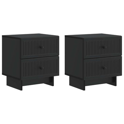Bedside Cabinet 2 pcs Black 43 x 34.5 x 47.5 cm Engineered Wood