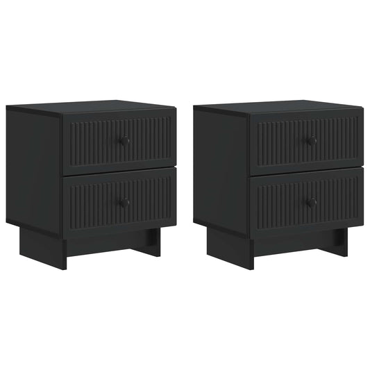 Bedside Cabinet 2 pcs Black 43 x 34.5 x 47.5 cm Engineered Wood