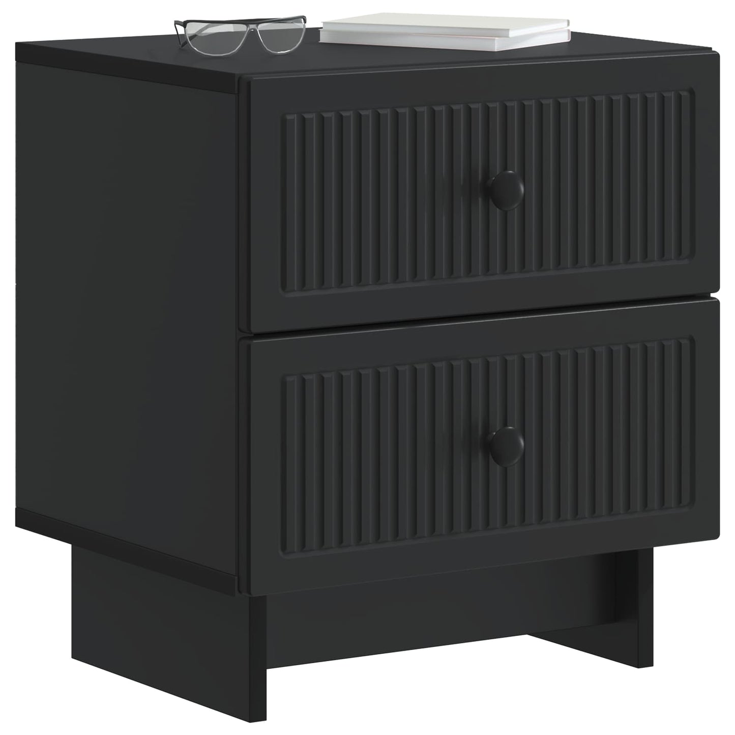 Bedside Cabinet 2 pcs Black 43 x 34.5 x 47.5 cm Engineered Wood