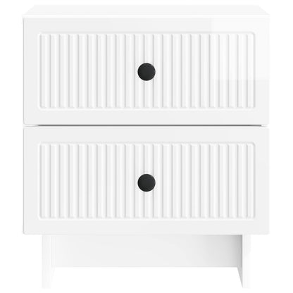 Bedside Cabinet 2 pcs High Gloss White 43 x 34.5 x 47.5 cm