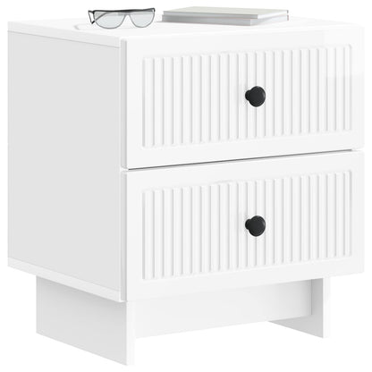 Bedside Cabinet 2 pcs High Gloss White 43 x 34.5 x 47.5 cm
