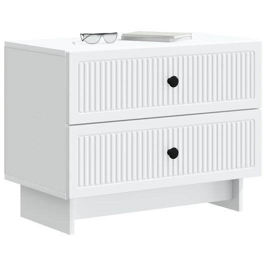 Bedside Cabinet White 62 x 34.5 x 47.5 cm Engineered Wood