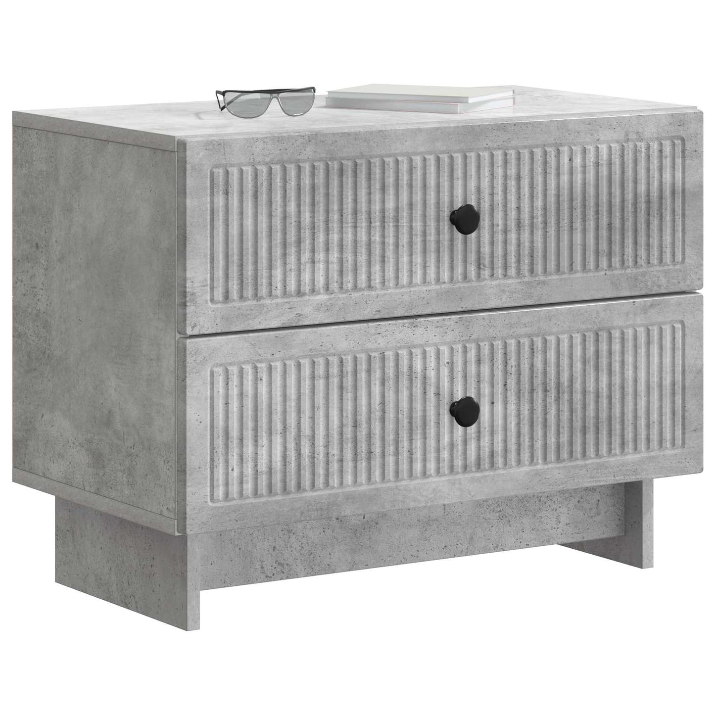 Bedside Cabinet with Drawer Concrete Grey 62 x 34.5 x 47.5 cm