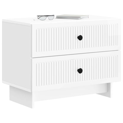 Bedside Cabinet High Gloss White 62 x 34.5 x 47.5 cm