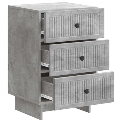 Bedside Cabinet Concrete Grey 43 x 41 x 66.5 cm Engineered Wood