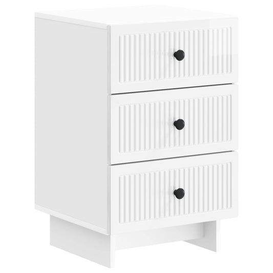 Bedside Cabinet with Drawer High Gloss White 43 x 41 x 66.5 cm