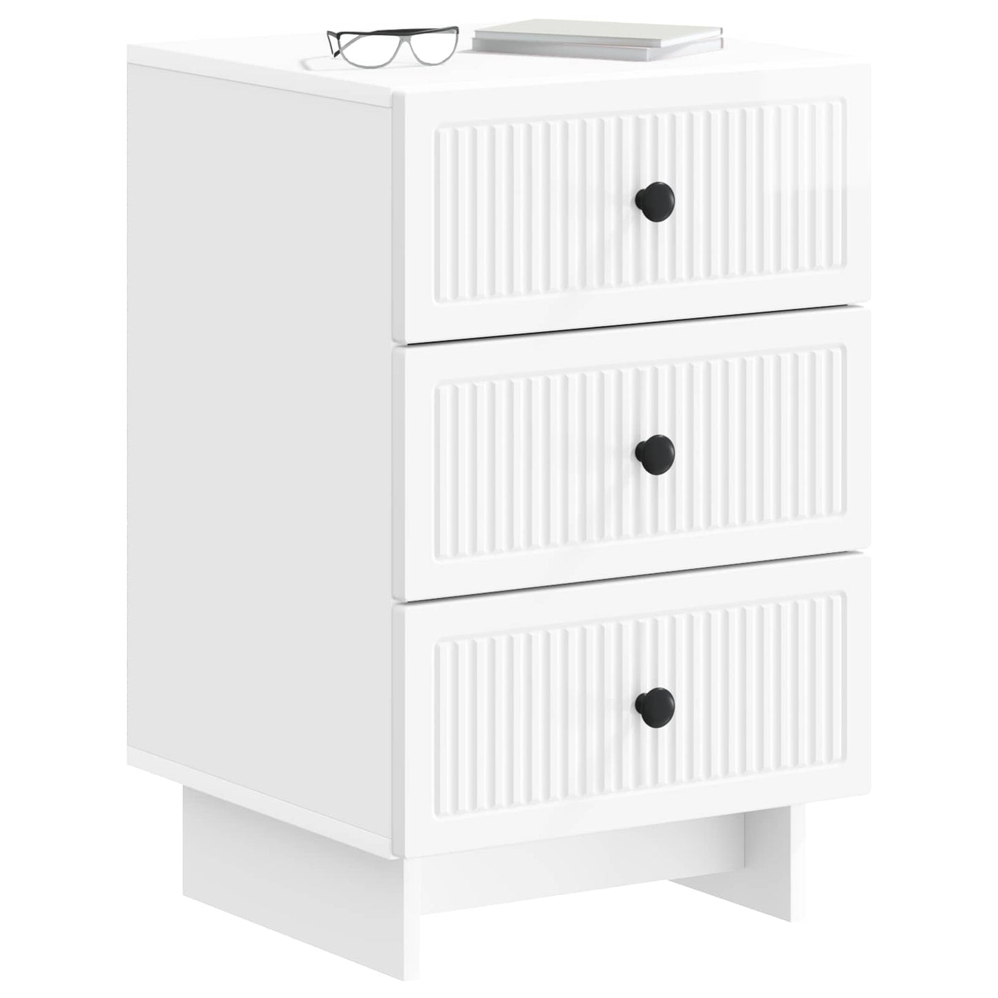 Bedside Cabinet with Drawer High Gloss White 43 x 41 x 66.5 cm