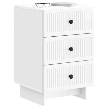 Bedside Cabinet with Drawer High Gloss White 43 x 41 x 66.5 cm