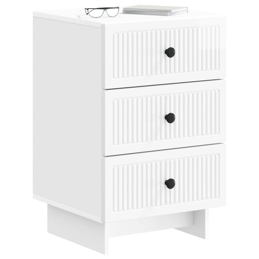 Bedside Cabinet with Drawer High Gloss White 43 x 41 x 66.5 cm