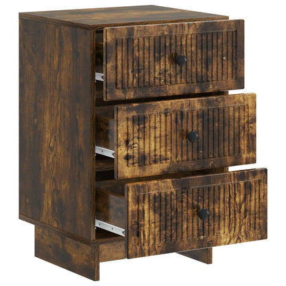 Bedside Cabinet Smoked Oak 43 x 41 x 66.5 cm Engineered Wood
