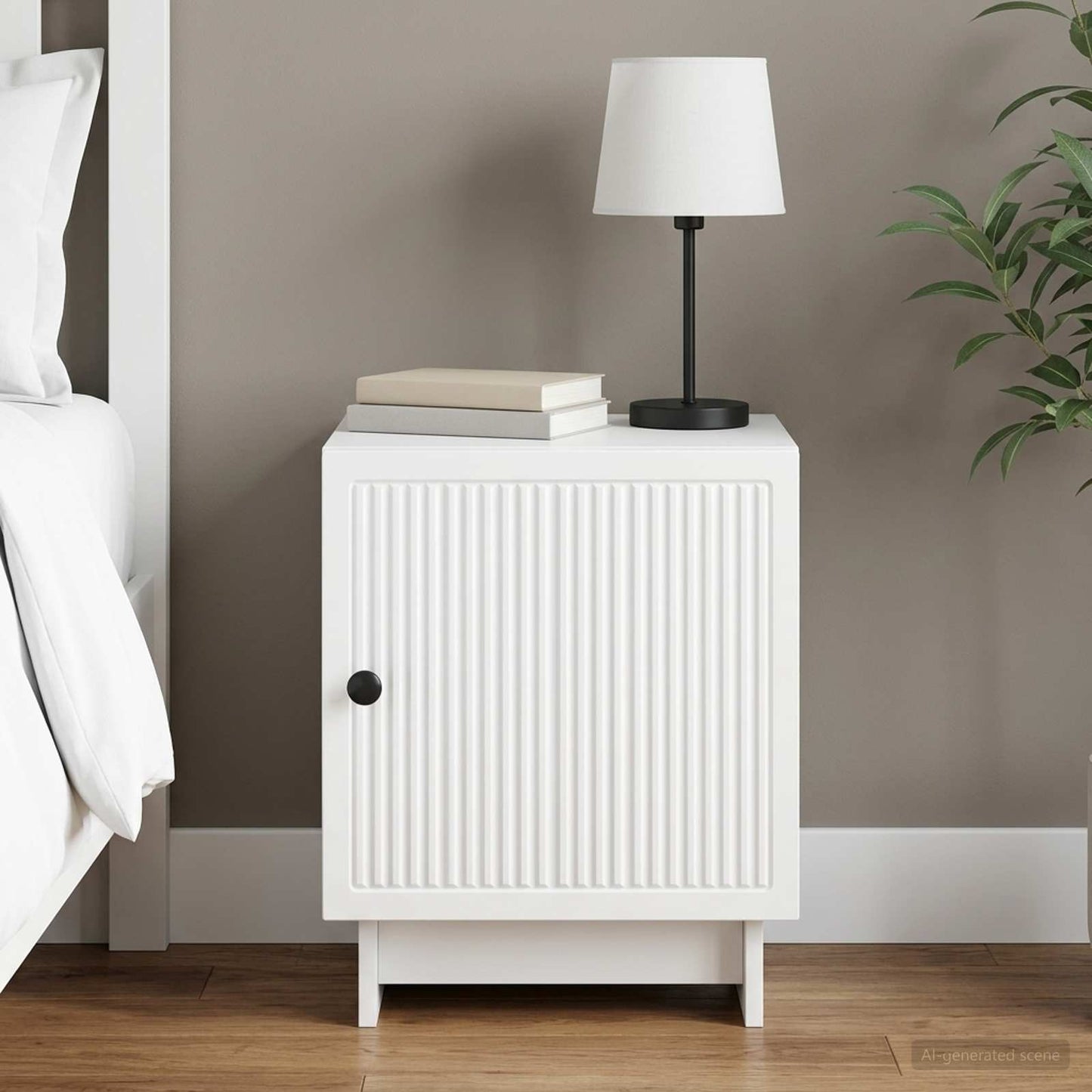 Bedside Cabinet White 43 x 34.5 x 50 cm Engineered Wood