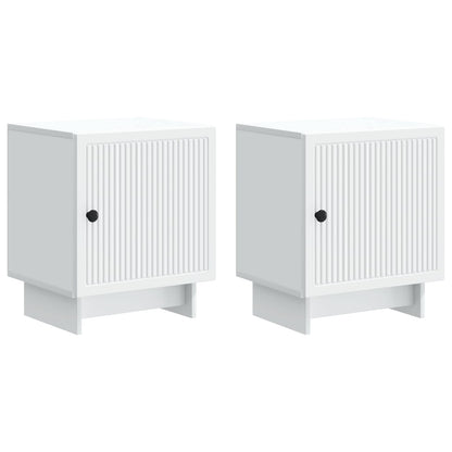 Bedside Cabinet 2 pcs White 43 x 34.5 x 50 cm Engineered Wood