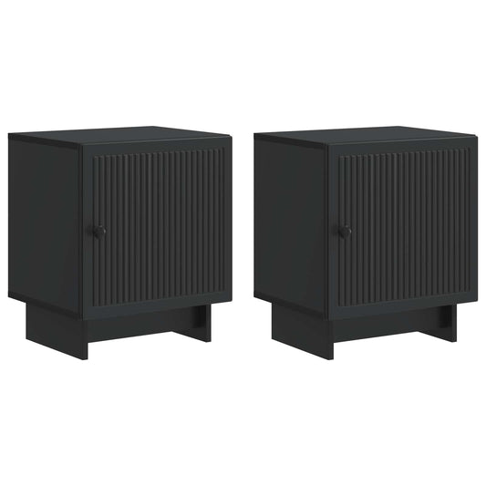 Bedside Cabinet 2 pcs Black 43 x 34.5 x 50 cm Engineered Wood