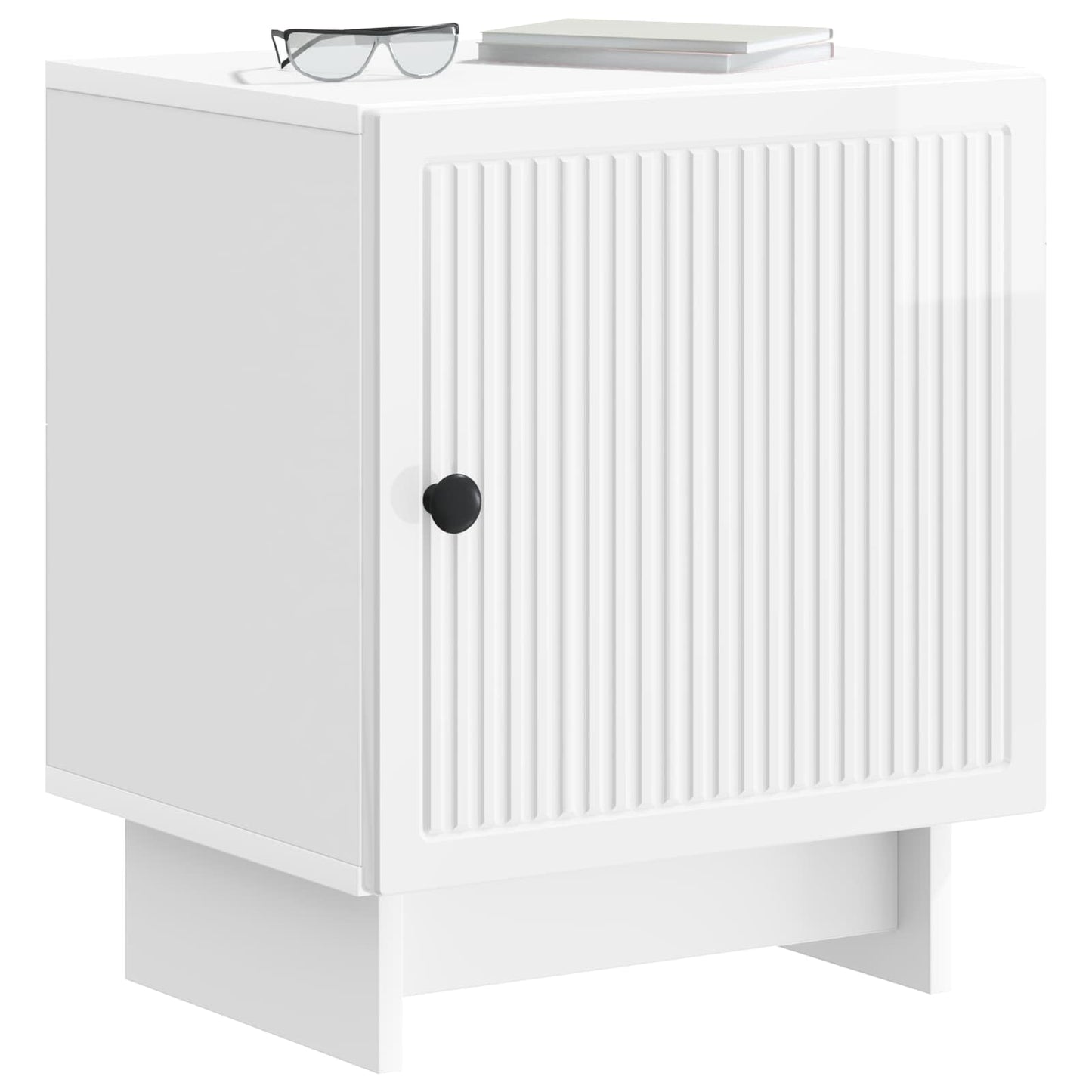 Bedside Cabinet High Gloss White 43 x 34.5 x 50 cm