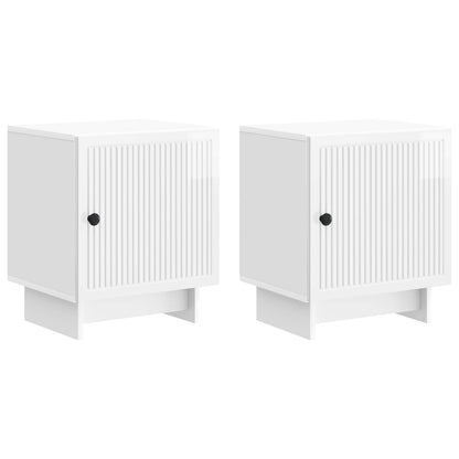 Bedside Cabinet 2 pcs High Gloss White 43 x 34.5 x 50 cm