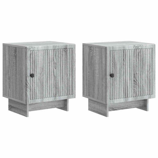 Bedside Cabinet 2 pcs Grey Sonoma 43 x 34.5 x 50 cm