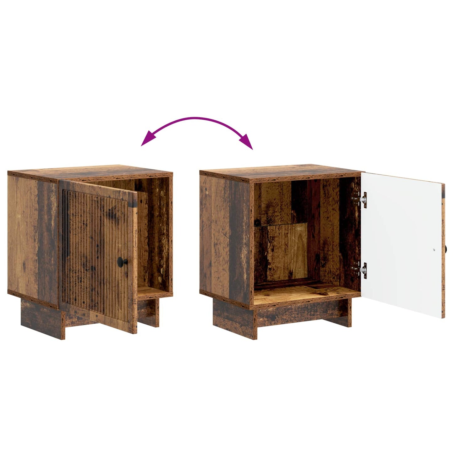 Bedside Cabinet 2 pcs Old Wood 43 x 34.5 x 50 cm