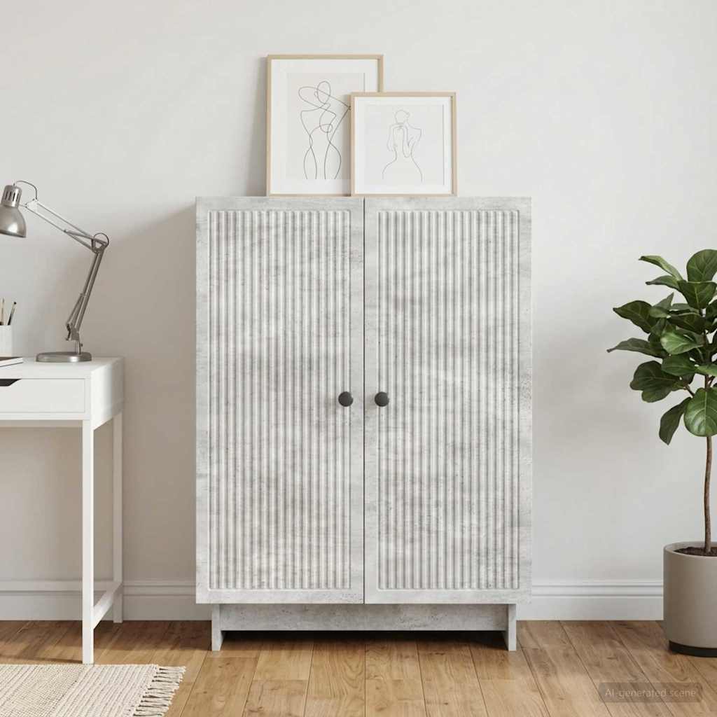 Sideboard Concrete Grey 66 x 34.5 x 90 cm Engineered Wood