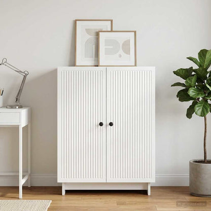 Sideboard High Gloss White 66 x 34.5 x 90 cm Engineered Wood