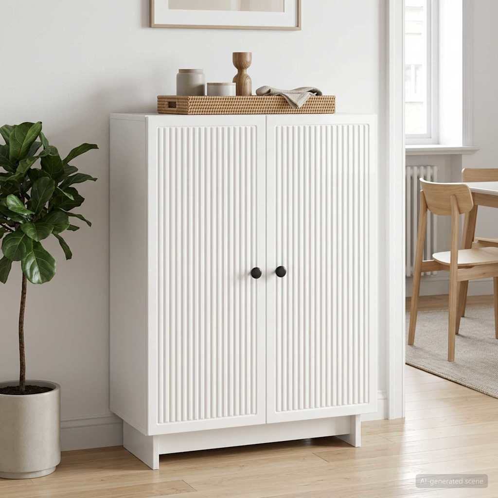 Sideboard High Gloss White 66 x 34.5 x 90 cm Engineered Wood