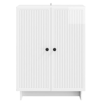 Sideboard High Gloss White 66 x 34.5 x 90 cm Engineered Wood