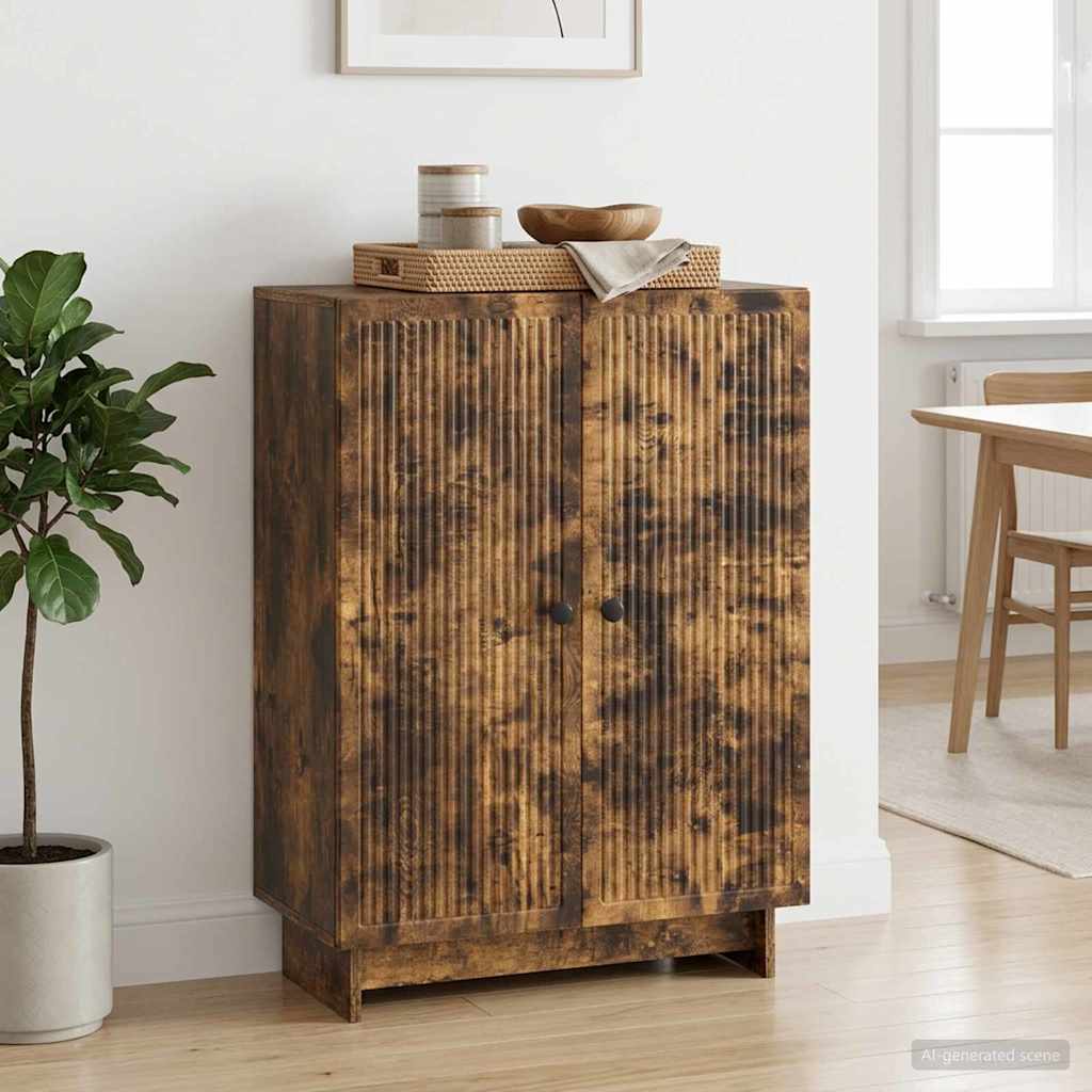 Sideboard Smoked Oak 66 x 34.5 x 90 cm Engineered Wood