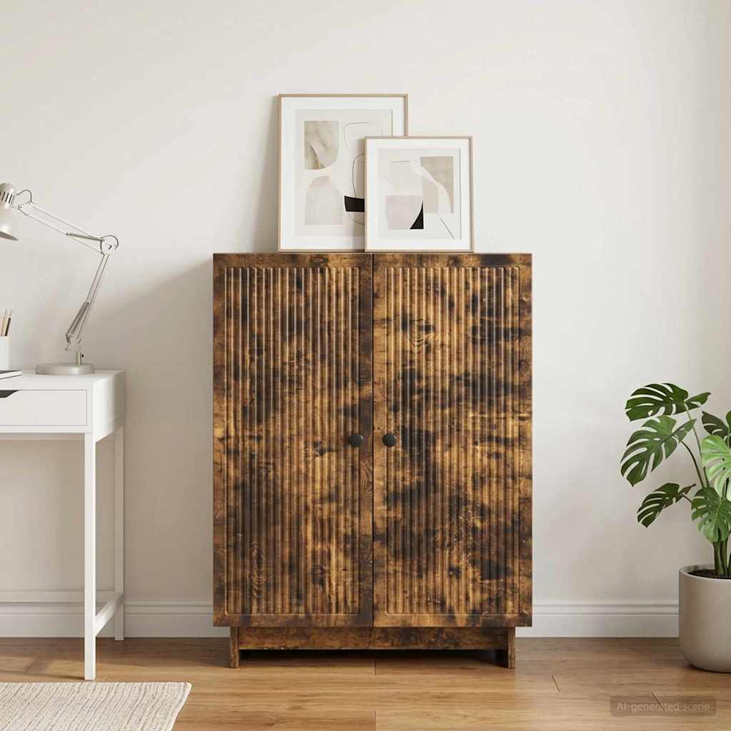 Sideboard Smoked Oak 66 x 34.5 x 90 cm Engineered Wood