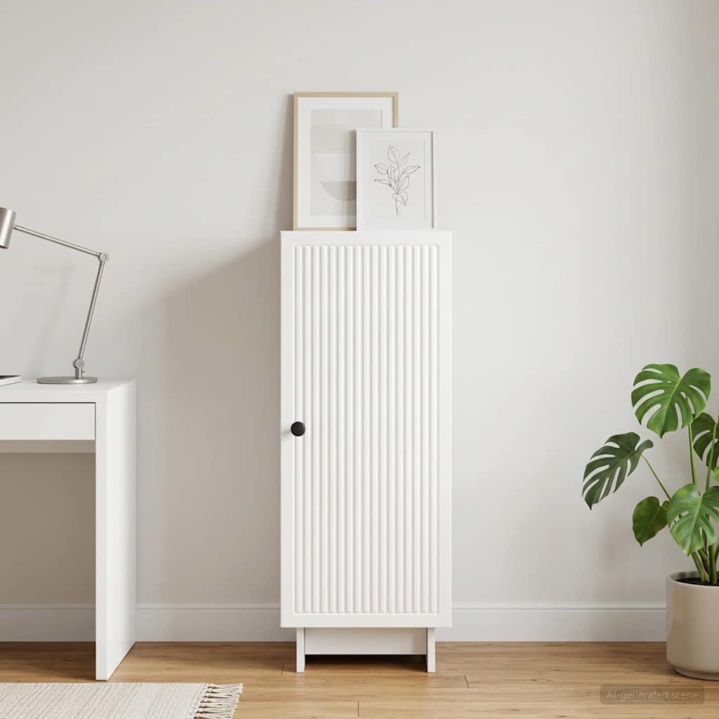 Sideboard High Gloss White 33 x 34.5 x 90 cm Engineered Wood
