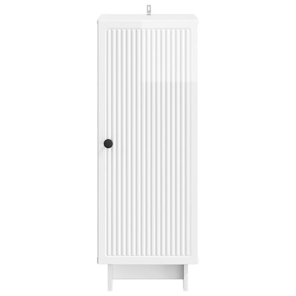 Sideboard High Gloss White 33 x 34.5 x 90 cm Engineered Wood