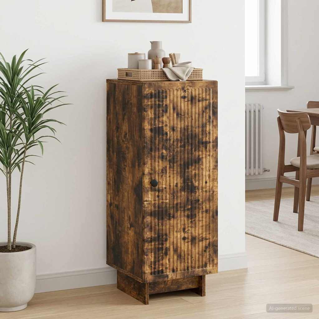 Sideboard Smoked Oak 33 x 34.5 x 90 cm Engineered Wood