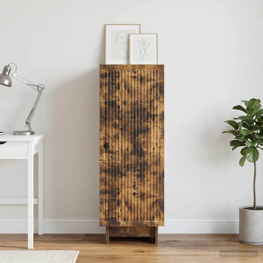 Sideboard Smoked Oak 33 x 34.5 x 90 cm Engineered Wood