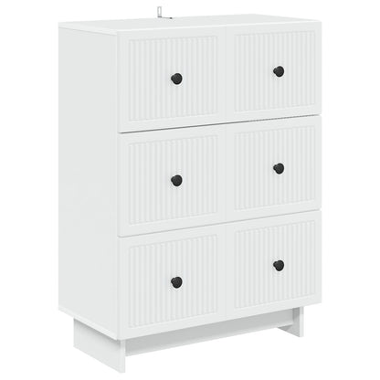 Drawer Cabinet White 66 x 34.5 x 90 cm Engineered Wood