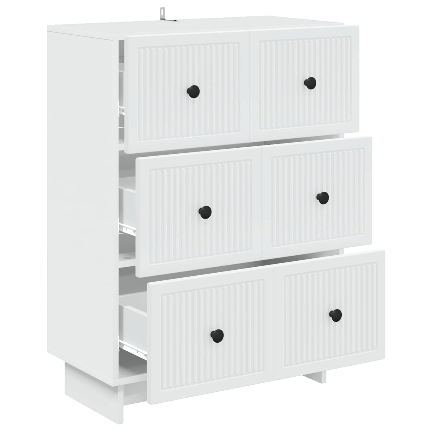 Drawer Cabinet White 66 x 34.5 x 90 cm Engineered Wood