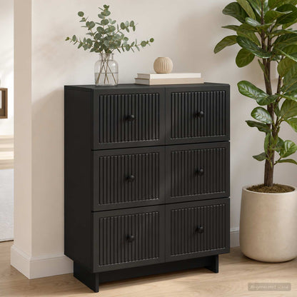 Drawer Cabinet Black 66 x 34.5 x 90 cm Engineered Wood