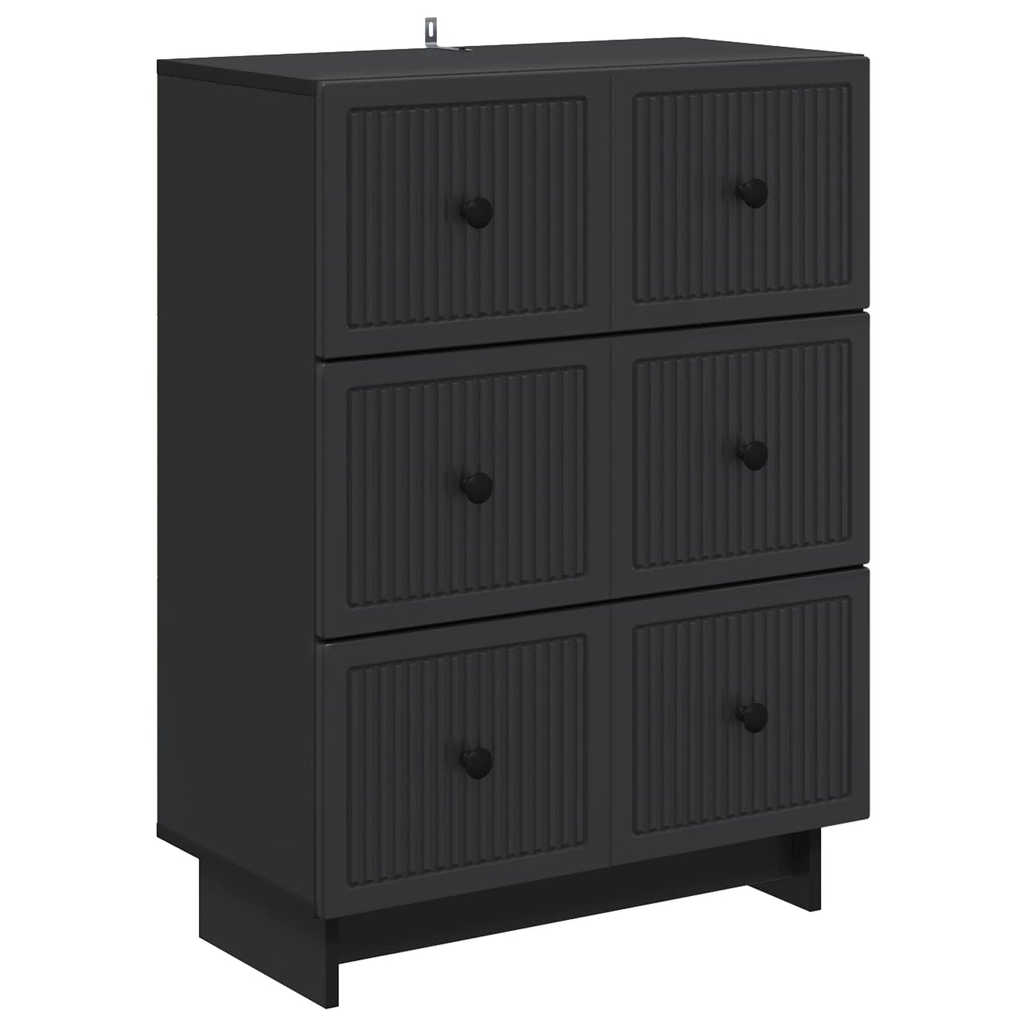 Drawer Cabinet Black 66 x 34.5 x 90 cm Engineered Wood