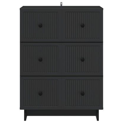 Drawer Cabinet Black 66 x 34.5 x 90 cm Engineered Wood