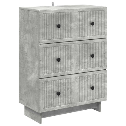 Drawer Cabinet Concrete Grey 66 x 34.5 x 90 cm Engineered Wood