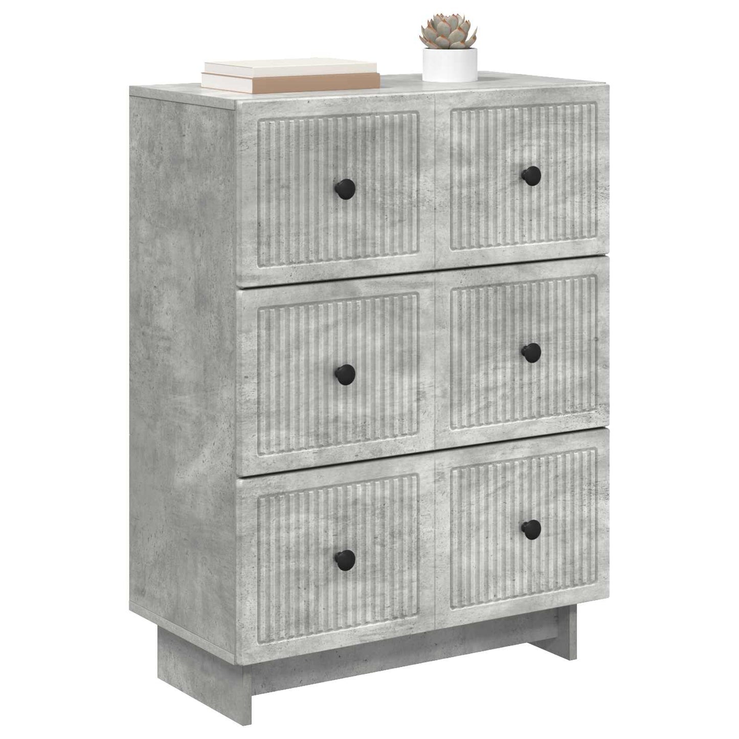 Drawer Cabinet Concrete Grey 66 x 34.5 x 90 cm Engineered Wood