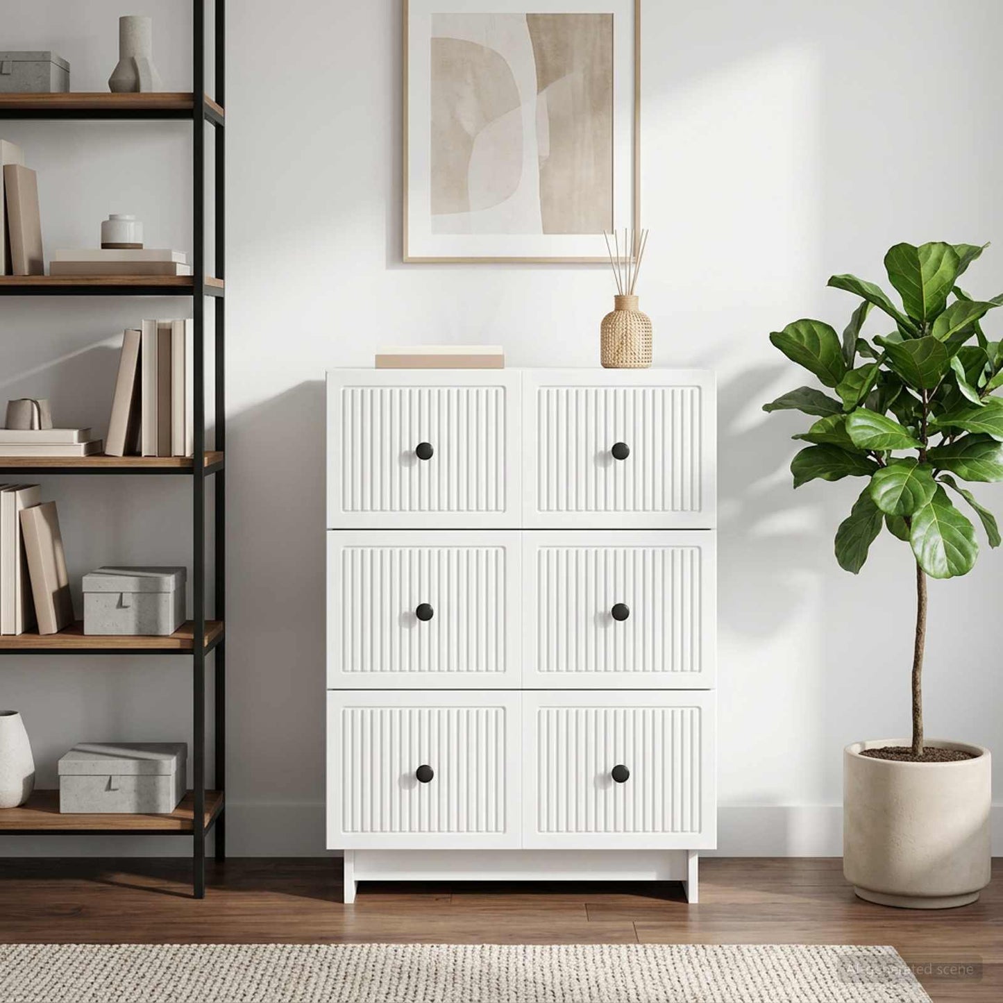 Drawer Cabinet High Gloss White 66 x 34.5 x 90 cm