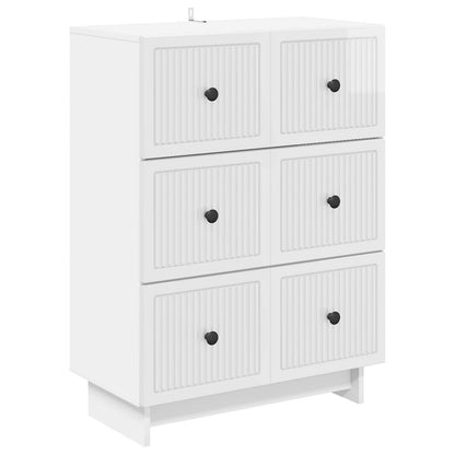 Drawer Cabinet High Gloss White 66 x 34.5 x 90 cm
