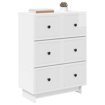 Drawer Cabinet High Gloss White 66 x 34.5 x 90 cm
