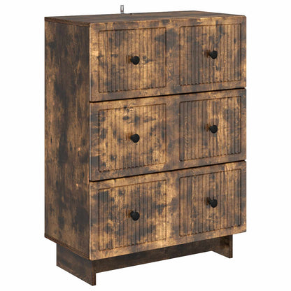 Drawer Cabinet Smoked Oak 66 x 34.5 x 90 cm Engineered Wood