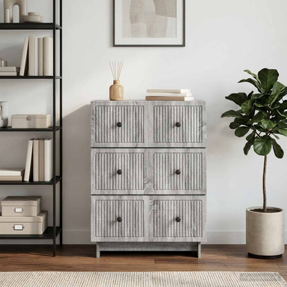 Drawer Cabinet Grey Sonoma 66 x 34.5 x 90 cm Engineered Wood