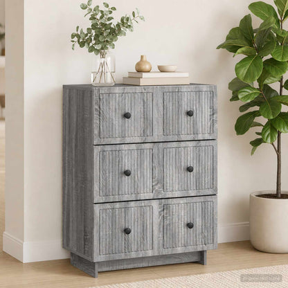 Drawer Cabinet Grey Sonoma 66 x 34.5 x 90 cm Engineered Wood