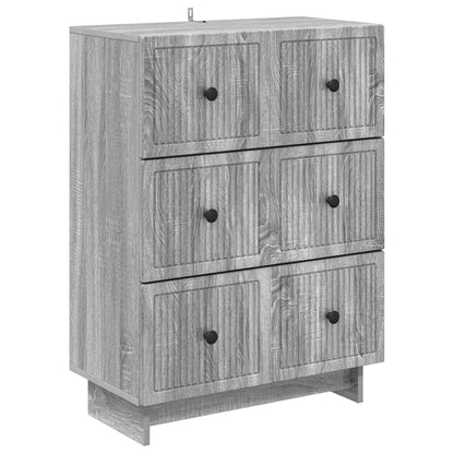 Drawer Cabinet Grey Sonoma 66 x 34.5 x 90 cm Engineered Wood